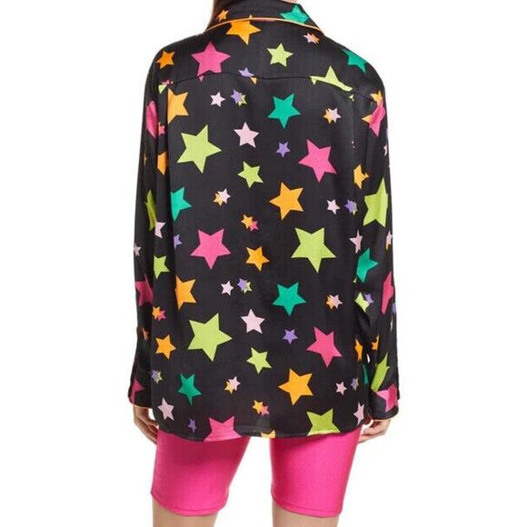 BP. NEW $49 Be Proud Gender Inclusive Print Satin Shirt Shooting‎ Star Small - Picture 3 of 6